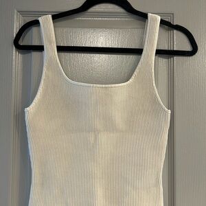 Babaton Cream Ribbed Tank Top